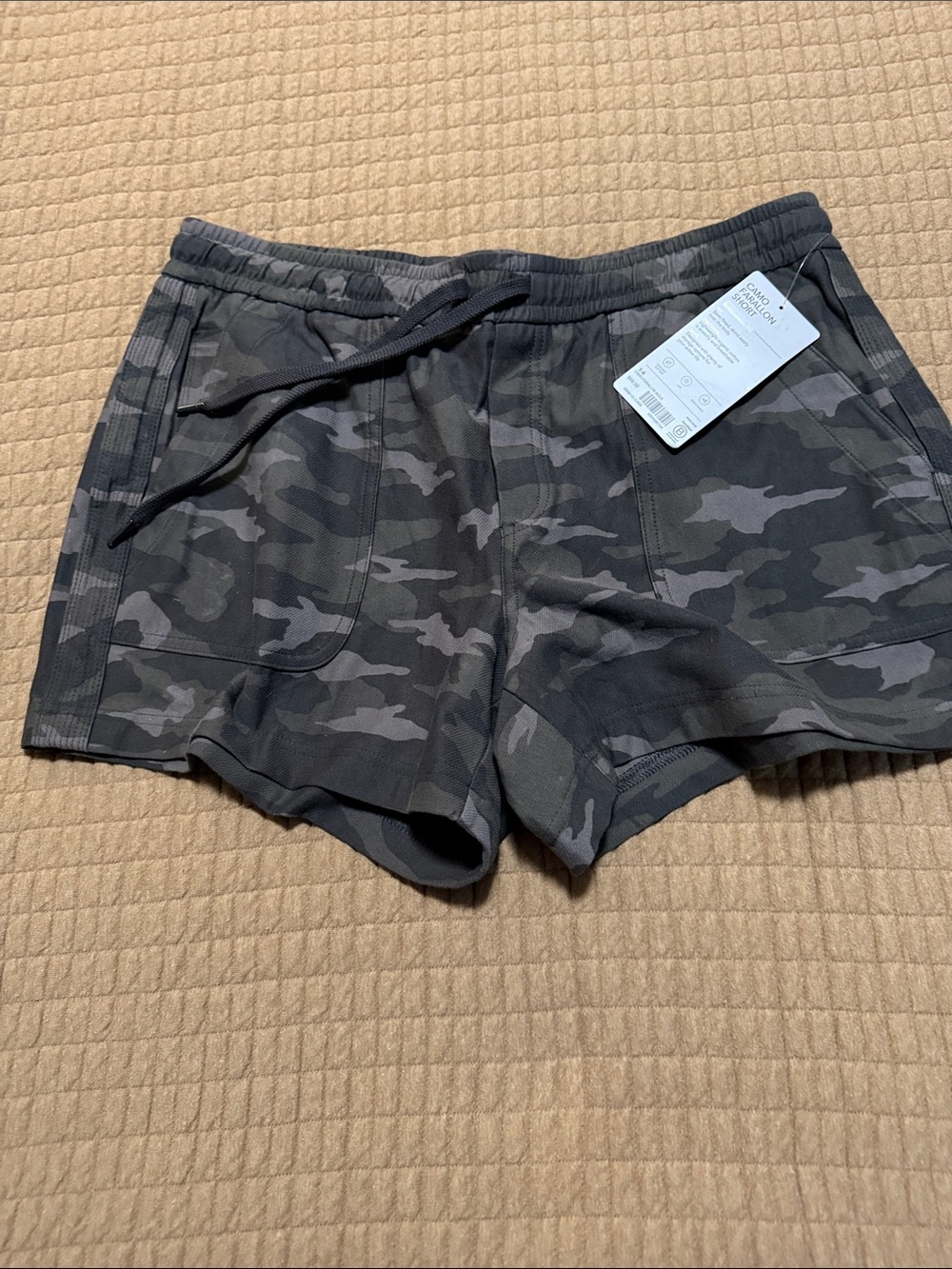 Athleta Women's Charcoal Gray Camo Drawstring Athletic Shorts
